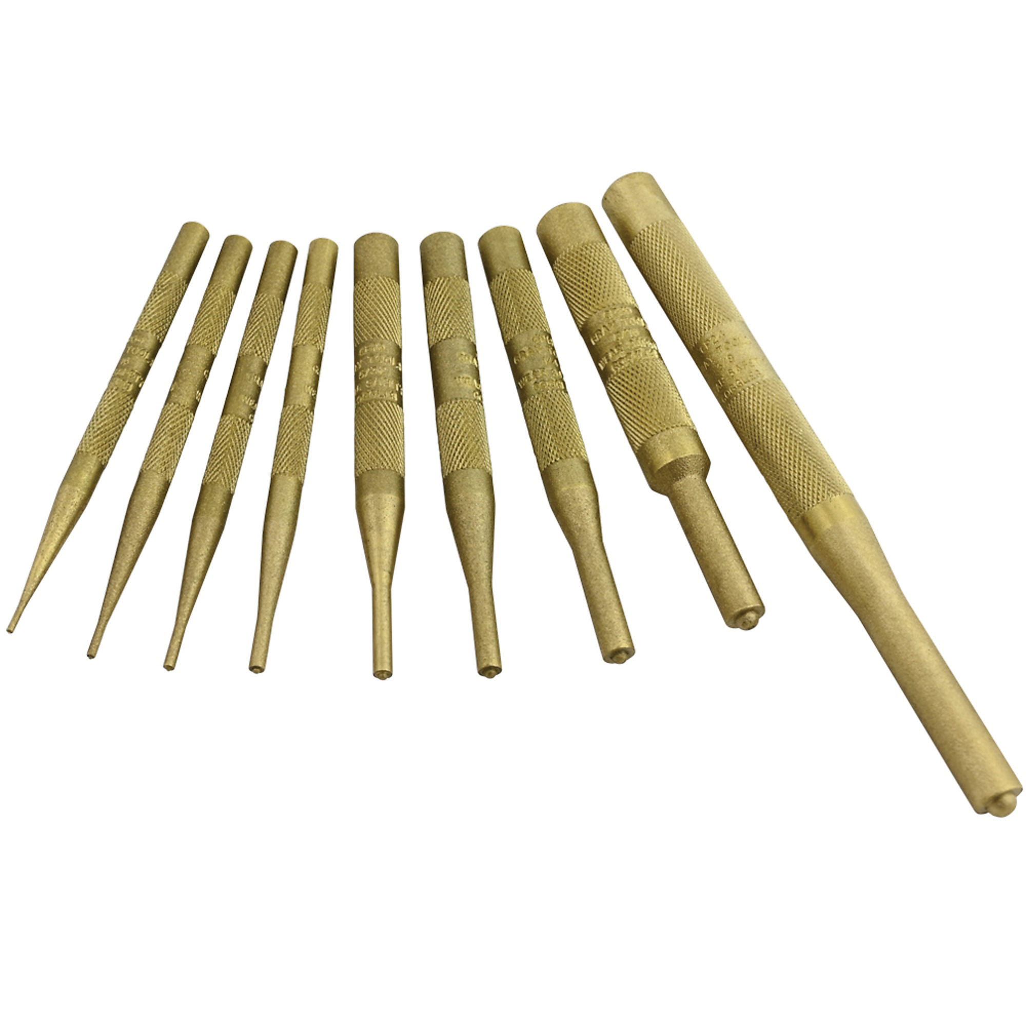 Gray Tools 9 Piece Brass Pilot Punch Set